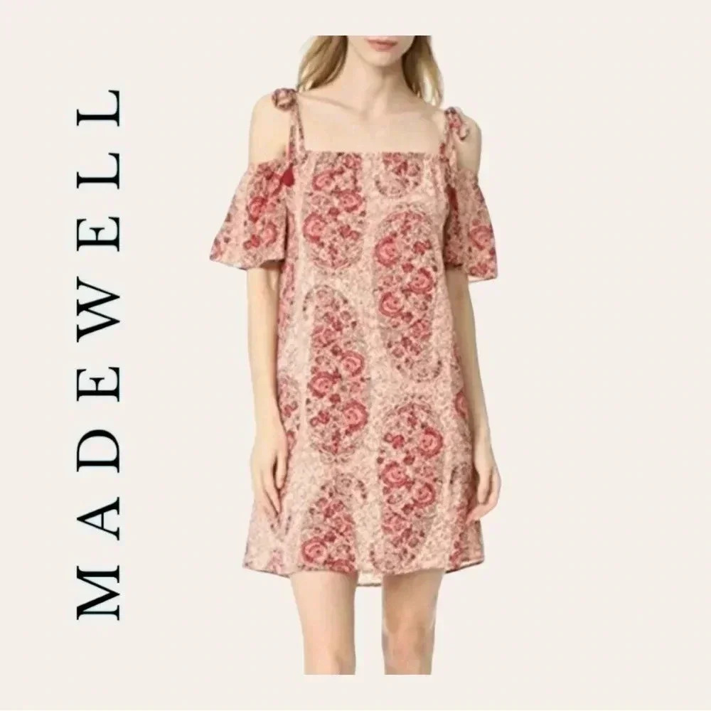 0293. MADEWELL WATERCOLOR PAISLEY FLORAL DRESS SIZE XSMALL